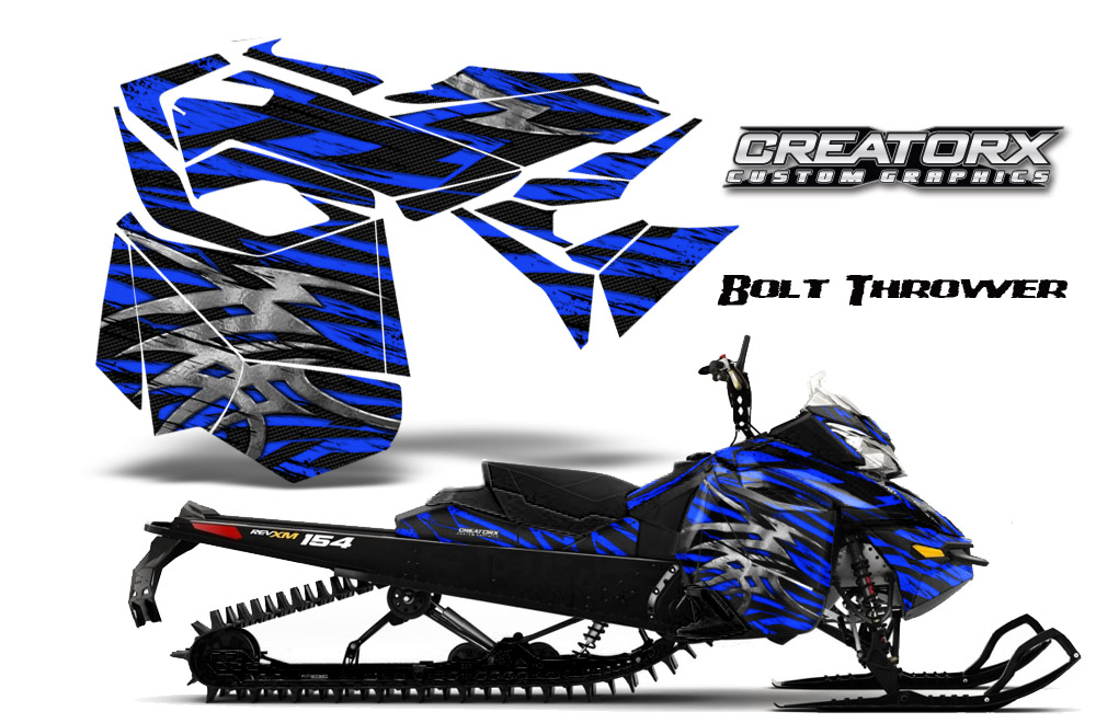 Skidoo Rev XM Graphics Kit Bolt Thrower Blue BB